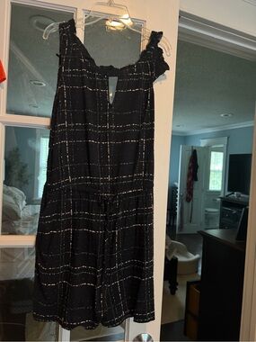 Apt.9 Dark navy and Gray Abstract Romper